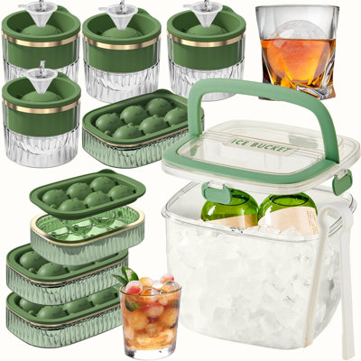 Ice bucket fashion and tray set